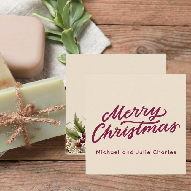 God Jul Modern Minimalistisk Skrift Anteckningskort (Skapare uppladdad)