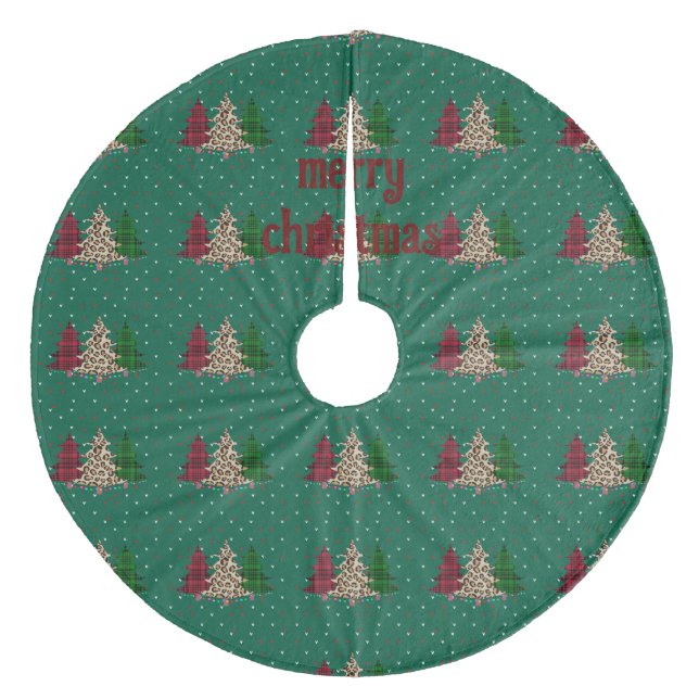 God jul Modern och Elegant Julgransmatta Fleece (Framsidan)