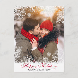 God jul Modern penselskript PHOTO Hälsning Vykort