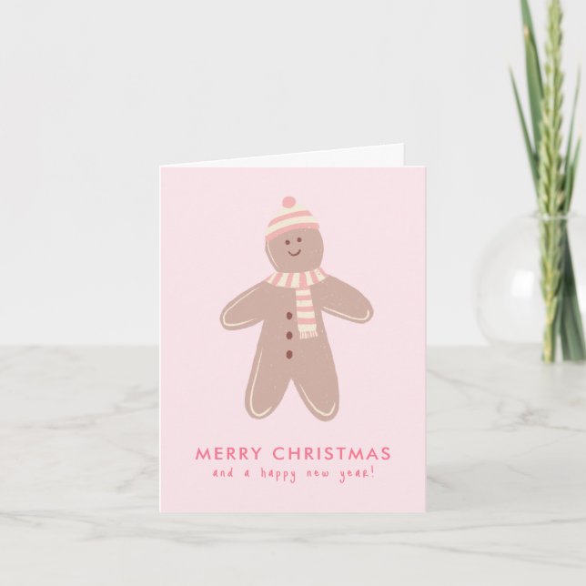 God jul Modern Pepparkaksgubbe Helgkort (Framsida)