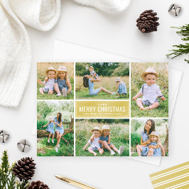 God jul Modern Photo Collage Guld Julkort