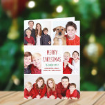 God jul Modern Photo Collage Red Foled Helgkort<br><div class="desc">Det här söta,  trendig-vikta God jul-kortet har en modern layout med fem familjefotografier på en vit bakgrund med röd typografi. Det här vackra fotokortet har ett eget foto-helgdag som omger ditt meddelande och familjen namn i grönt.</div>