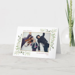 God jul Modern Photo Elegant Greenery Helgkort