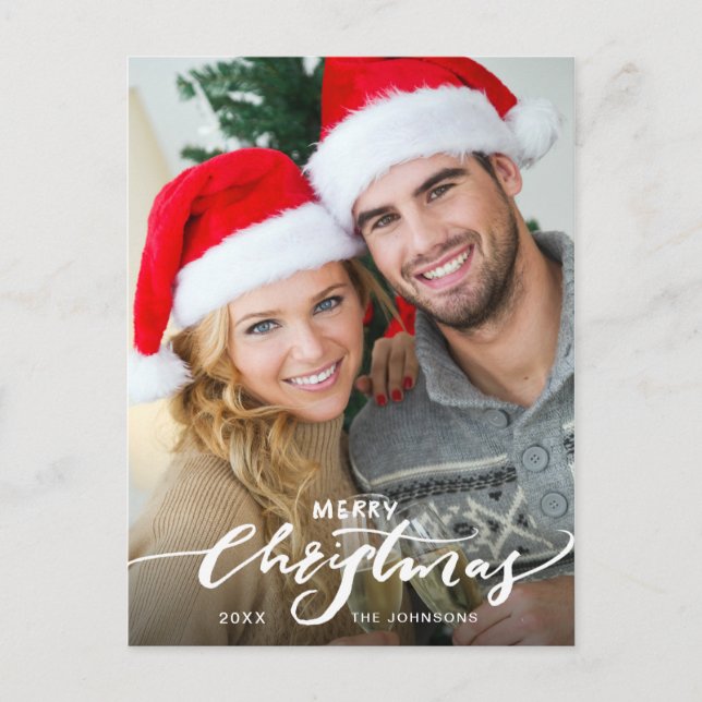God jul Modern PHOTO Hälsning Helgdag Vykort (Framsida)