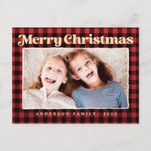 God jul Modern Pput Mönster Family Photo Helg Vykort