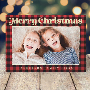 God jul Modern Pput Mönster Family Photo Julkort