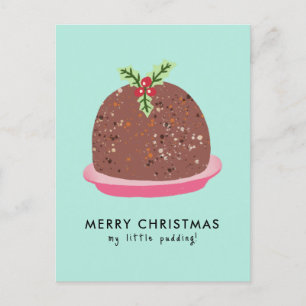 God jul Modern Pudding Illustration Vykort