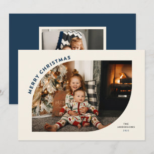 God jul Modern Ram Blue Brev Julkort