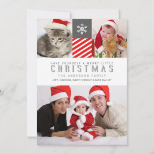 god jul Modern Rand-fotokort för Helgdag Julkort
