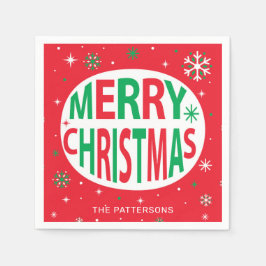 God jul Modern Red Helgdag Personlig Pappersservett