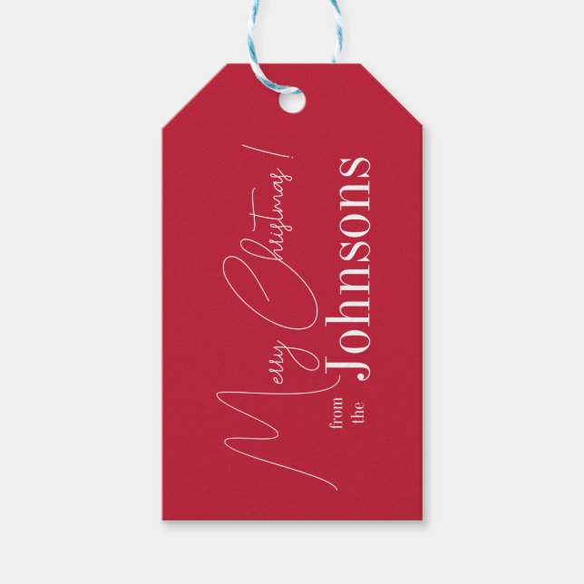 God jul Modern Red Presentetikett (Framsidan)