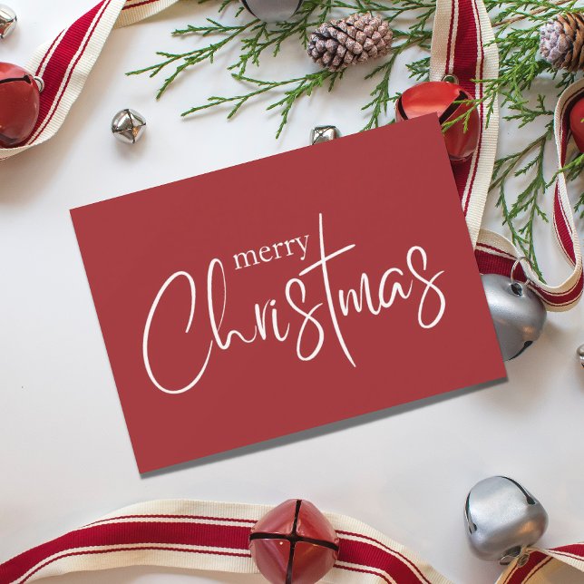 God Jul Modern Röd Högtid Julkort (Skapare uppladdad)