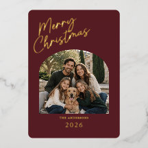 God Jul Modern röd och guld folie