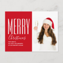 God Jul Modern Röd Personlig Foto