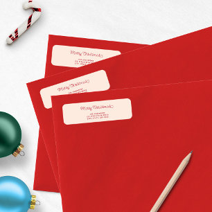God jul Modern Rosa Returadress Adressetikett
