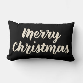 God jul Modern Rustic Simple Script Black Lumbarkudde