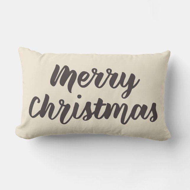 God jul Modern Rustic Simple Script Brown Lumbarkudde (Framsida)