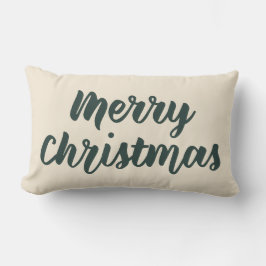 God jul Modern Rustic Simple Script Grönt Lumbarkudde