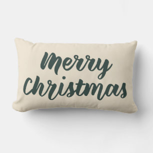 God jul Modern Rustic Simple Script Grönt Lumbarkudde