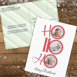 God jul Modern Santa Cute Typography Helg Vykort
