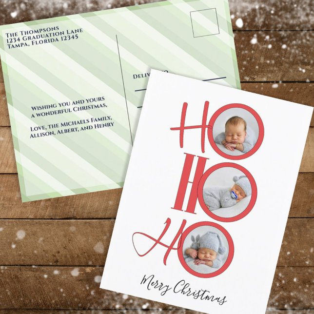 God jul Modern Santa Cute Typography Helg Vykort (Skapare uppladdad)