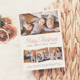 God Jul Modern Script 4 Photo Helgdag Julkort