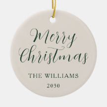 God jul Modern Script Beige Grönt