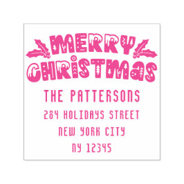 God jul Modern Script Namn Returadress Självfärgande Stämpel
