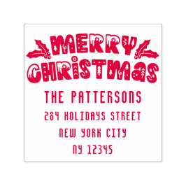 God jul Modern Script Namn Returadress Självfärgande Stämpel
