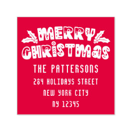 God jul Modern Script Namn Returadress Självfärgande Stämpel