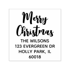 God jul Modern Script-Returadress Självfärgande Stämpel