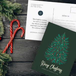 God jul Modern Simple Julgran Helg Vykort
