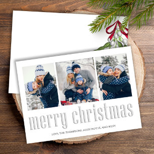 God jul Modern Simple Mistletoe 3 Photo Julkort