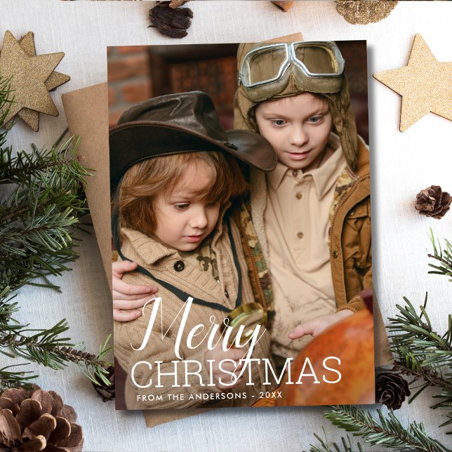 God jul Modern skriptfoto Julkort (Skapare uppladdad)