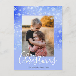 God jul Modern Snowy Winter Lila Photo Helg Vykort