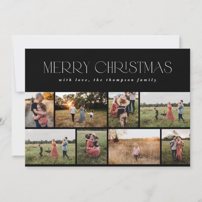 God jul Modern, svart och vitt minimalt Julkort (Framsida)