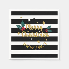 God jul Modern textdesign Guld Glitter Pappersservett