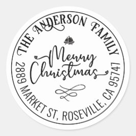 God jul Modern Trendig Script-Anpassade Runt Klistermärke