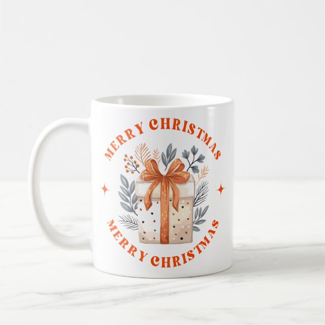 God jul Modern typografi-kaffe Mugg (Vänster)