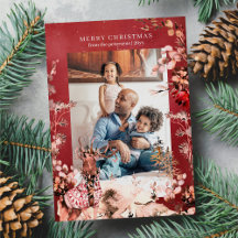 God jul moderna blommigt- och renfoto