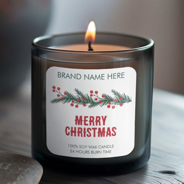 God Jul | Moderna Krans Ljusstakar Etiketter (Skapare uppladdad)