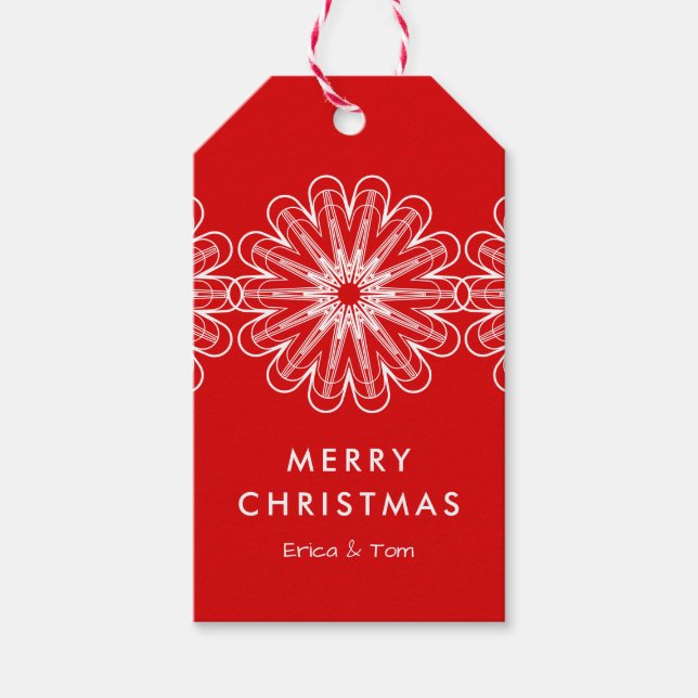 God jul moderna minimalistiska blommigtar presentetikett (Framsidan)