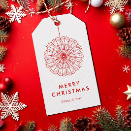 God jul moderna minimalistiska blommigtar presentetikett