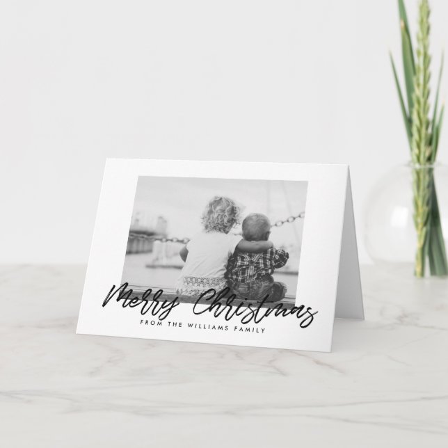 God jul moderna svarta teckensnitt helgkort (Framsida)