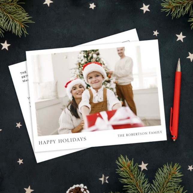 God jul modernt enkelt foto helg vykort (Skapare uppladdad)