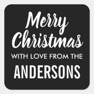 God jul modernt märkre för minsta möjliga gåva fyrkantigt klistermärke