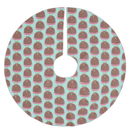 God Jul Modernt puddingillustration Julgransmatta Borstad Polyester