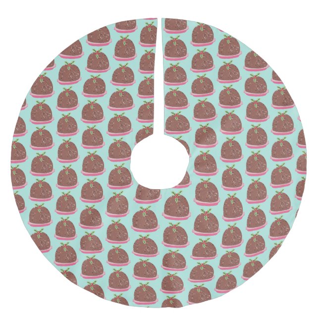 God Jul Modernt puddingillustration Julgransmatta Borstad Polyester (Framsidan)