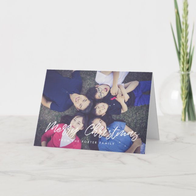 God jul modernt vitt teckensnitt helgkort (Framsida)