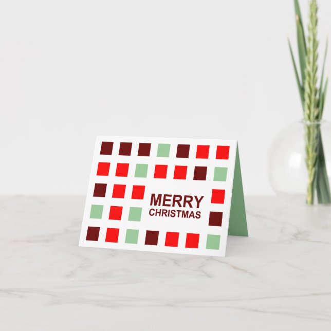 god jul (modets kvadrater) helgkort (Framsida)